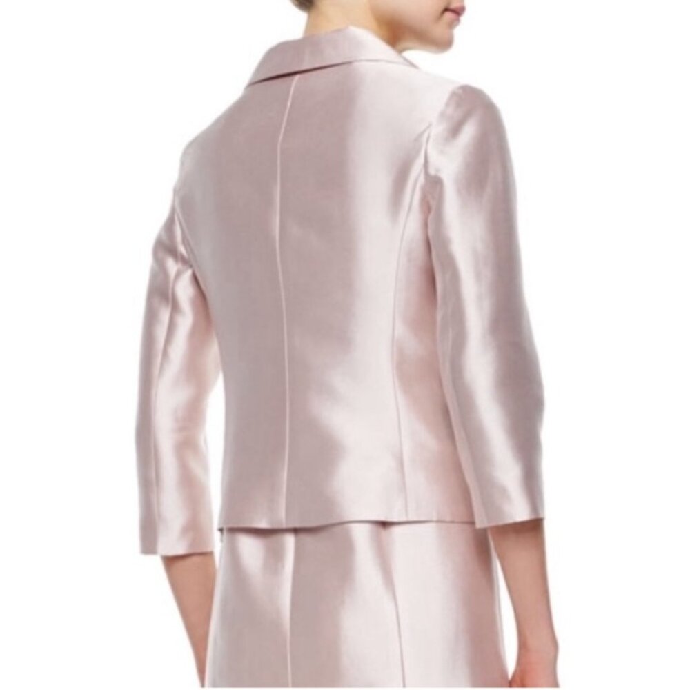 Teri Jon by Rickie Freeman Blush Pink Cocktail Formal Satin 2-Piece Suit 12 - Picture 4 of 13